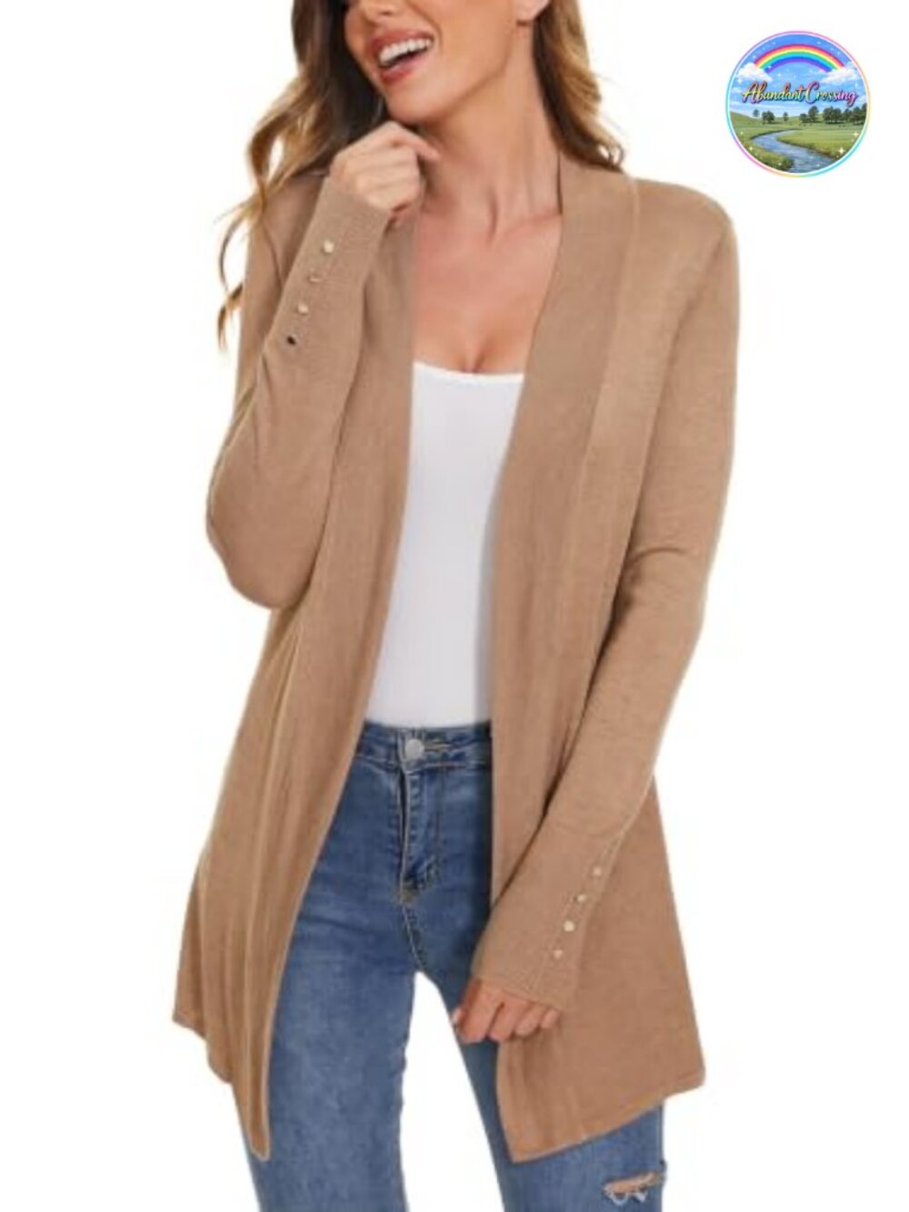Open Front Long Cardigan Sweater Lightweight Viscose Knit Loose Fit